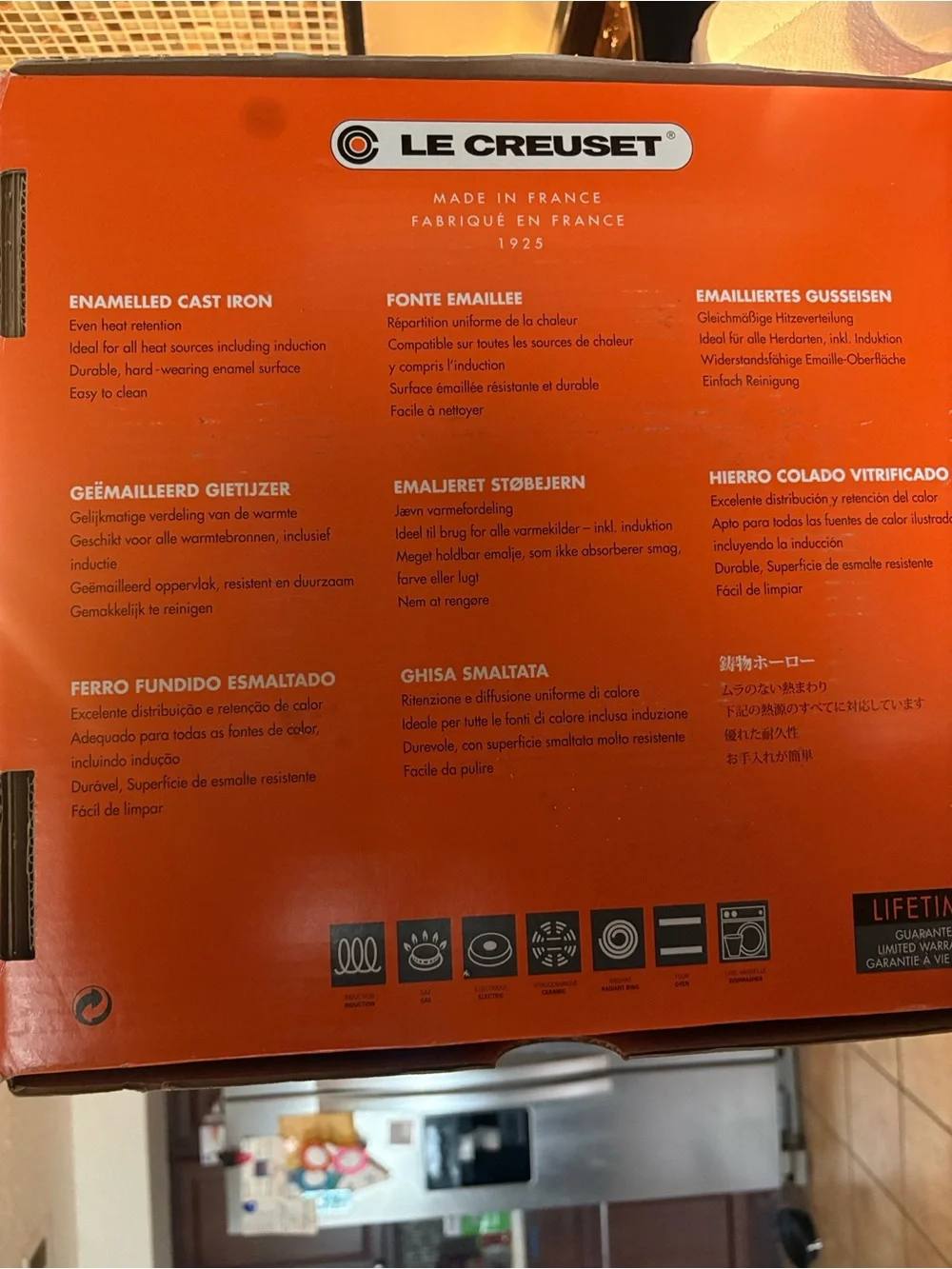 Le Creuset Orange Round Enameled Cast Iron Casserole